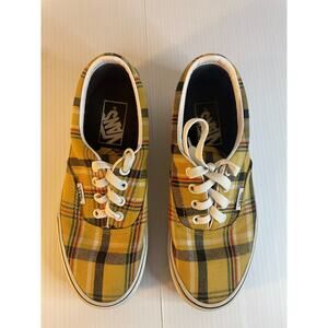 " !!! VANS PLAID ERA YELLOW & TRUE WHITE UNISEX SIZE WOMEN 5.5 MEN 4.0 !!! "